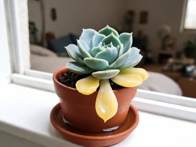 Succulent with Yellow Leaves: Normal, Overwatering, or Too Much Sun?