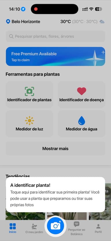 Plant Apps hjemmeskærm