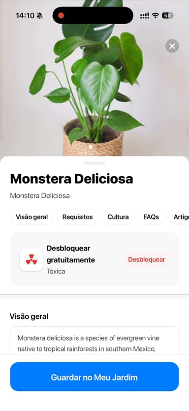 Identifikationsresultat i Plant App