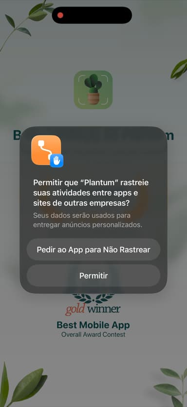 Berechtigungsanfrage in Plantum, bevor die App funktioniert