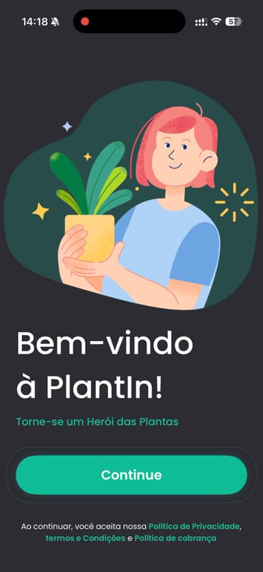 Plantin Willkommensbildschirm