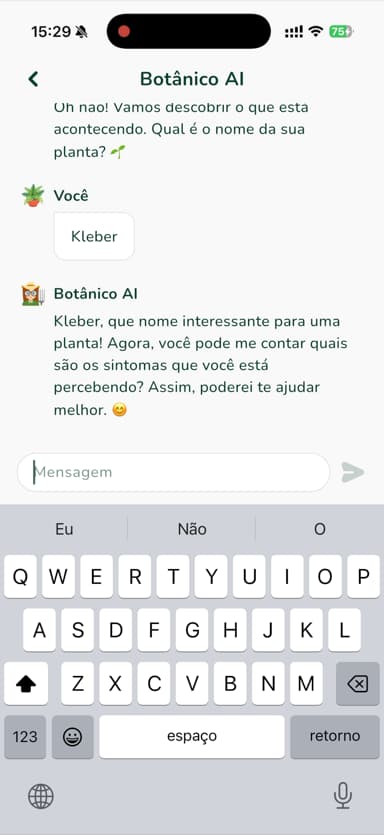 Chatten met de AI Botanist in Plantify