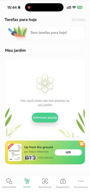 Domovská obrazovka PlantMe